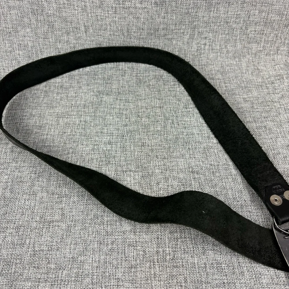 Booty Boutique‎ Vintage Black Leather Belt Give Love Belt Buckle Size XL Vintage
